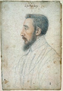 Henrik francia király (1519-1559) portréja, 1547 körül. Clouet Francois (1515-1572) vért és fekete követ rajzol. alkotó: François Clouet