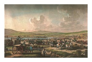 Napóleon meglátogatja a danzigi ostrommunkákat Lefebvre marsall vezetésével, 1807. május 9., 1850 alkotó: Francois Dequevauviller