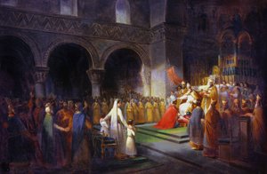 Pepin le Bref koronázása a Saint Denis apátságban