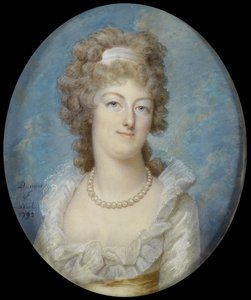 Marie Antoinette királynő portréja gyöngy nyaklánccal, 1792