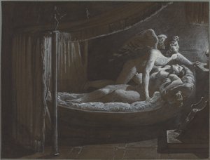 Ámor a Psychével kioltja a lámpát alkotó: Francois Edouard Picot