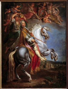 III. Ferenc (1708-1765), lotharingiai herceg, majd Germán császár és Toszkána nagyhercege, Osztrák Mária Terézia (1717-1780) hitvese, lovas portréja Francois Eisen (1695-1778) festménye alkotó: Francois Eisen