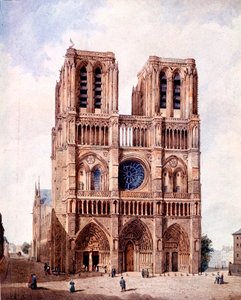 A párizsi Notre Dame-székesegyház homlokzata Francois Etienne Villeret festménye (kb. 1800-1866) 19. század Párizs, Musee Carnavalet