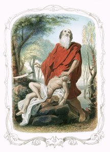 Ábrahám felajánlja Izsákot alkotó: Francois Feyen-Perrin