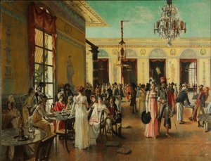 Café Frascati Jelenet a napóleonok idejéből=, 1893 alkotó: Francois Flameng