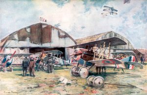 A francia vadászrepülőszázad repülőtere, 1918, 1926. alkotó: Francois Flameng