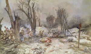 Az offenzíva Saint-Pierre-Aigle-ben, 1918. július alkotó: Francois Flameng