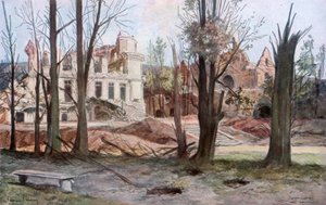 Egy ház romjai, Soupir, Első világháború, 1917. április. alkotó: Francois Flameng
