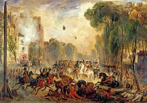 Gyilkossági kísérlet Lajos Fülöp király ellen (1773-1850), Giuseppe Fieschi (1790-1836) Boulevard du Temple, 1835. július 28. (olaj, vászon)