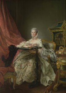Madame de Pompadour (1721-1764) a hímzőkereten. 1763-64 alkotó: Francois Hubert Drouais