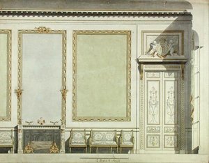 Tervezés a Mazarin hercegnő házához, 1777 körül (akvarell, papír)