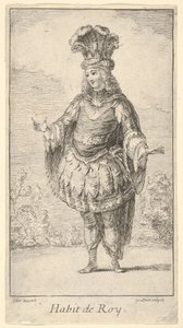 Habit de Roy: egy férfi, aki rozettákkal díszített tonnelettet, koronát és turbánt visel, kb. 1721.