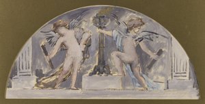 Vázlat a párizsi Hôtel de Ville de Paris ebédlőjéhez, Két szerelmes gyújt fáklyát