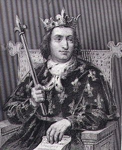 V. Károly, a "bölcs" (1337-80) francia király, Blanchard metszete (metszet) alkotó: Francois Louis (after) Dejuinne