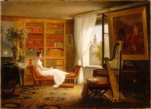 Madame Récamier szalonja az Abbaye-aux-Bois-ban, 1826. alkotó: Francois Louis Dejuinne