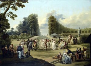 Bál a Tivoli Gardensben, Párizs – Francois Louis Joseph Watteau (1758-1823) festménye alkotó: Francois Louis Joseph Watteau
