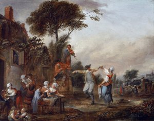 Falusi buli (festmény) alkotó: Francois Louis Joseph Watteau
