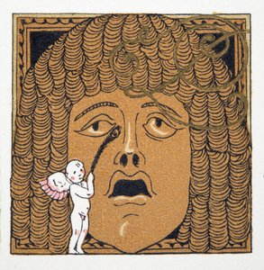 Az orrát Cupido csiklandozza, a Personages de Comedie pubból. 1922 (pochoir print) alkotó: Francois Louis Schmied