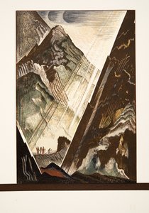 Prométheuszt a Sziklára szögezte Hephaestus, Kratos és Bia, a Prométhée Enchaîné-ból Aiszkhülosz, kocsma. 1941 (pochoir print)