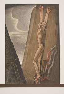 A sziklára szegezett Prométheusz, Aiszkhülosz Prométhée Enchaîné-jából, kocsma. 1941 (pochoir print)