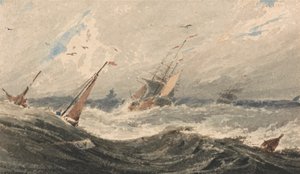 Hajók a viharos tengeren alkotó: Francois Louis Thomas Francia