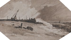 Móló viharban alkotó: Francois Louis Thomas Francia