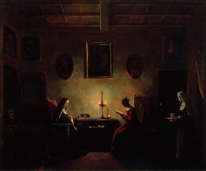 Jelenet egy belső térben, 19. század alkotó: Francois-Marius Granet