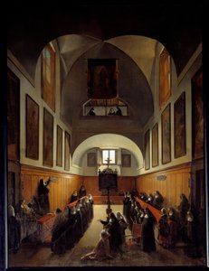 Ruhát vesz egy fiatal lány Albanóból a római St. Clair kolostor kórusában. Francois Marius Granet (1775-1849) festménye