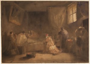 Poussin halála alkotó: Francois-Marius Granet
