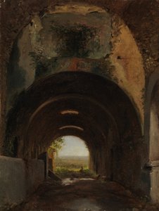 Kilátás a Maecenas Villa istállójában, Tivoliban, kb. 1805-10. alkotó: Francois-Marius Granet
