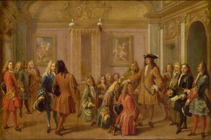 A Szent Lajos lovagrend első előléptetése XIV. Lajos által, Versailles 1693. május 8., 1710. alkotó: Francois Marot
