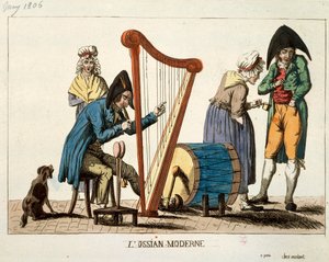 A modern Ossian karikatúrája, Francois Nicolas Martinet alkotó: Francois Nicolas Martinet