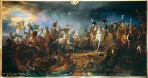 Az austerlitzi csata 1805.02.12.: Rapp tábornok bemutatja az ellenségtől elvett zászlókat Francois Gerard (1770-1837) festménye 1805 V. 2,1x9,58 m.
