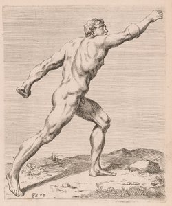 A Borghese Gladiátor, oldalnézet, jobbra fordulva [28. tábla] alkotó: Francois Perrier