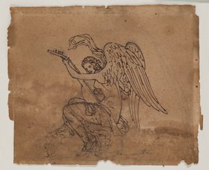 Allegorikus alak lantos lantossal, 1825 körül (tinta és kréta, papír) alkotó: Francois Rude