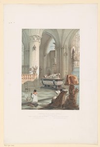 A brüsszeli Sint-Michiel-en-Sint-Goedelekathedraal belseje Ernst van Oosternijk sírjával A brüsszeli St. Gudule templom belseje (Erneszt d