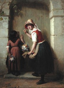 Virágárusok (olaj, vászon) alkotó: Francois Verheyden