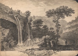 A Matlock Bath alatti gyönyörű vízesés kilátása