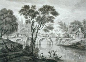 Terv egy romos hídhoz a Syon House kertjébe, 1778-ban jelent meg (metszet) alkotó: Francois Vivarez