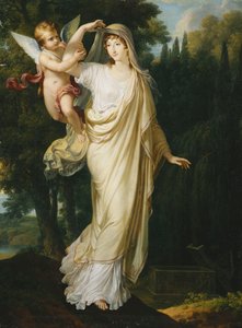 Fanny Grimaldi márkinő posztumusz portréja, szül. Baronne von Burkenwald, Santa Cruce hercegnője, de Monaco et de Genes márki, aki hamarosan csatlakozik első férjéhez, Giovanni Battista Grimaldi márki sírjához, 1804