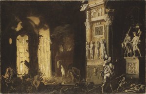 Trója tüze Anchisist hordozó Aeneasszal, Nome, Francois de
