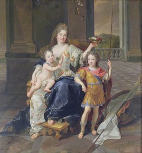 De la Ferte hercegnő Bretagne hercegével és Anjou hercegével (XV. Lajos) 1712 körül (olaj, vászon)