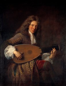 Charles Mouton (1626-1710) lantos portréja Francois de Troy (1645-1730) festménye 1690 V. 1,38x1,06 m