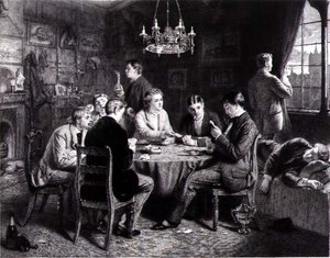 Álmodozás - Hang a távolból, vésette Robert W. Macbeth (1848-1910) pub. írta Thomas McLean alkotó: Frank (after) Dicksee