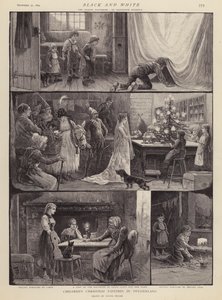 Gyermekek karácsonyi időtöltése Svájcban (litho)