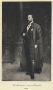 A walesi herceg, a leendő VII. Edward király, mint a Középtemplom padsora alkotó: Frank (after) Holl