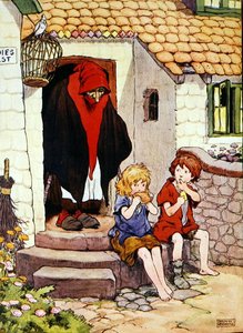 Illusztráció a „The Beautiful Book of Nursery Rhymes, Stories and Pictures” című könyvből, kiadó: Blackie & Son (színes litho) alkotó: Frank Adams