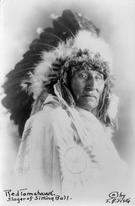 Vörös Tomahawk, az Ülő Bika gyilkosa, 1890-1910 körül (f/w fotó) alkotó: Frank Bennett Fiske