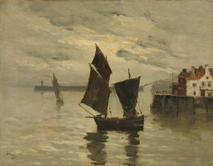 Kikötői jelenet, dátum nélküli. alkotó: Frank Boggs