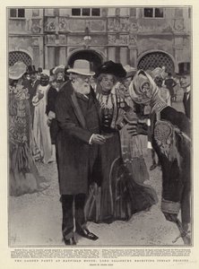 A kerti parti a Hatfield House-ban, Lord Salisbury indiai hercegeket fogad